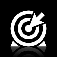 Target icon on a black background - White Series N2