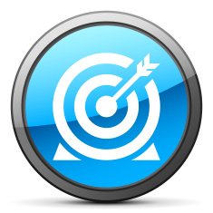 Target icon on a round button - Bright Series