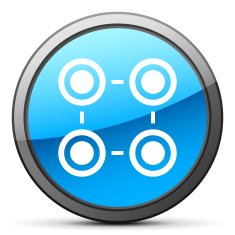 Flowchart icon on a round button - Bright Series N2