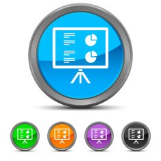 Projection Screen icon on circle buttons - Circled Series