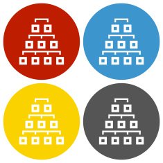 Organization Chart icon on circle buttons - Circle Series