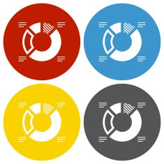 Donut Chart icon on circle buttons - Circle Series