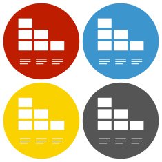 Bar Graph icon on circle buttons - Circle Series N4