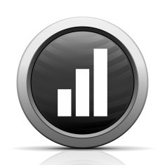 Bar Graph icon on a round button - Elect Series N2