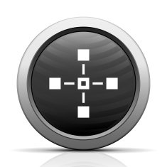 Flowchart icon on a round button - Elect Series