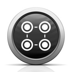 Flowchart icon on a round button - Elect Series N2