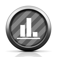 Bar Graph icon on a round button - Elite Series