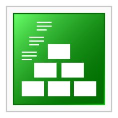Pyramid icon on a square button - Flat Series