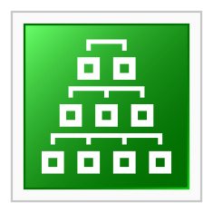 Organization Chart icon on a square button - Flat Series