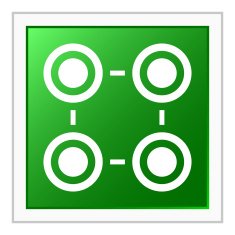 Flowchart icon on a square button - Flat Series N2