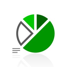 Pie Chart icon on a white background - Fresh Series