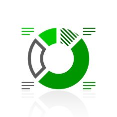 Donut Chart icon on a white background - Fresh Series