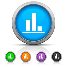 Bar Graph icon on round buttons - Gloss Series