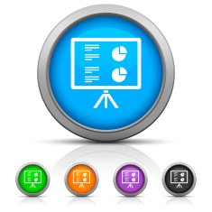 Projection Screen icon on round buttons - Gloss Series