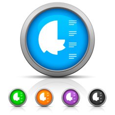 Coxcomb Chart icon on round buttons - Gloss Series