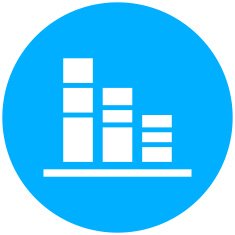 Bar Graph icon on a round button - Round Series N3