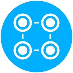 Flowchart icon on a round button - Round Series N2