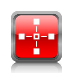 Flowchart icon on a square button - RubyRed Series