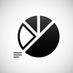Pie Chart icon on a white background - Shade Series