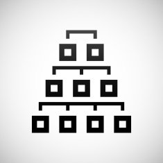 Organization Chart icon on a white background - Shade Series