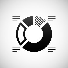 Donut Chart icon on a white background - Shade Series