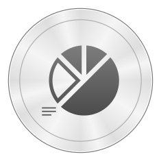 Pie Chart icon on a round button - Sharp Series