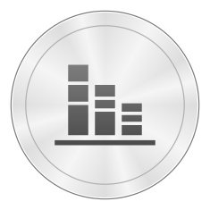 Bar Graph icon on a round button - Sharp Series N3
