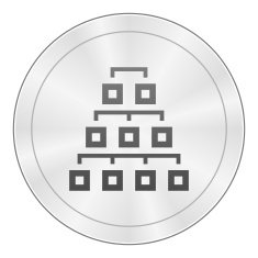Organization Chart icon on a round button - Sharp Series