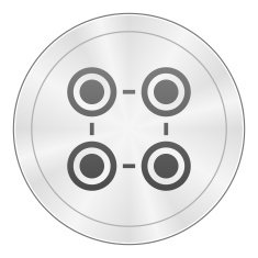 Flowchart icon on a round button - Sharp Series N2