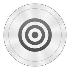 Target icon on a round button - Sharp Series N2