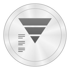 Pyramid icon on a round button - Sharp Series N3