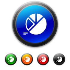 Pie Chart icon on round buttons - Shined Series