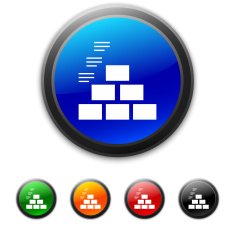 Pyramid icon on round buttons - Shined Series