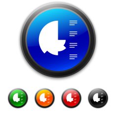 Coxcomb Chart icon on round buttons - Shined Series