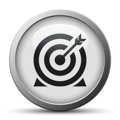 Target icon on a silver button - Silver Series