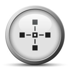 Flowchart icon on a silver button - Silver Series