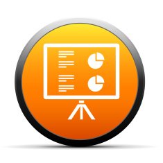 Projection Screen icon on a round button - Simple Series