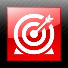 Target icon on a square button - Sleek Series