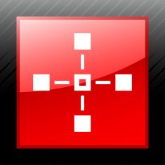 Flowchart icon on a square button - Sleek Series