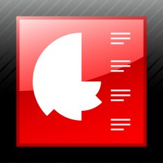 Coxcomb Chart icon on a square button - Sleek Series