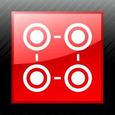Flowchart icon on a square button - Sleek Series N2