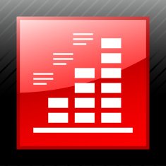 Bar Graph icon on a square button - Sleek Series N5