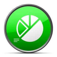Pie Chart icon on a round button - Slender Series