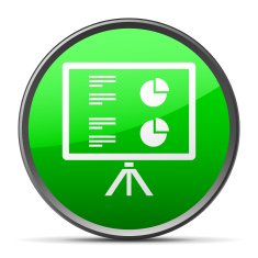 Projection Screen icon on a round button - Slender Series