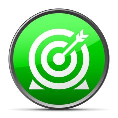 Target icon on a round button - Slender Series