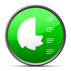 Coxcomb Chart icon on a round button - Slender Series