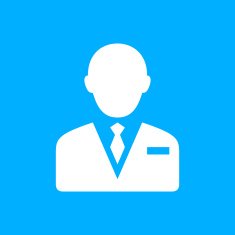 Businessman icon on a blue background - Smooth Series