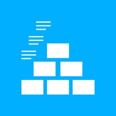 Pyramid icon on a blue background - Smooth Series