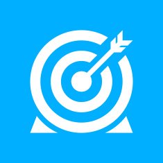 Target icon on a blue background - Smooth Series