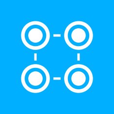 Flowchart icon on a blue background - Smooth Series N2